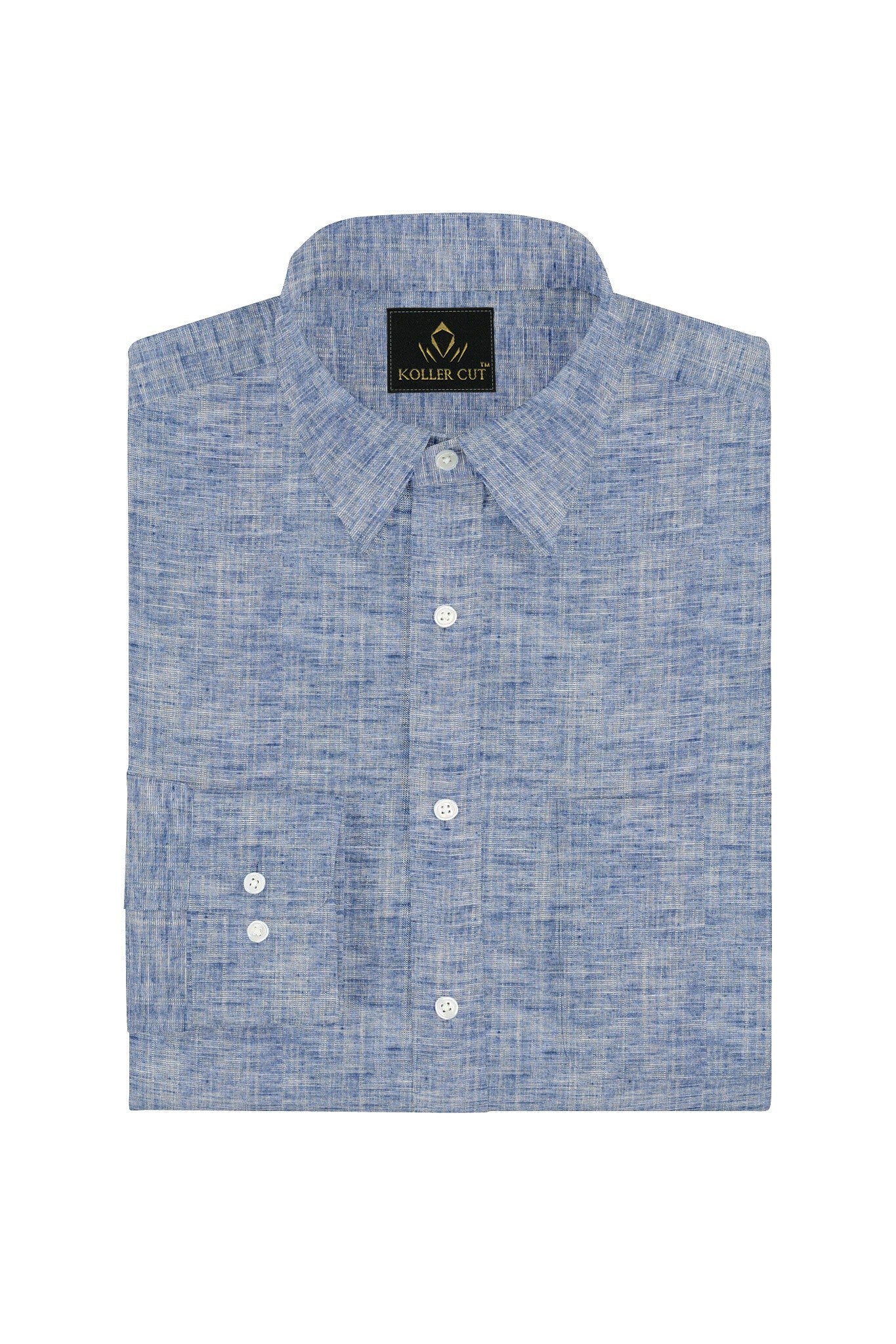 Denim Blue Cotton Linen Shirt