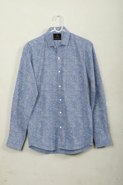 Denim Blue Cotton Linen Shirt