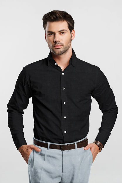 Asphalt Black Cotton Shirt