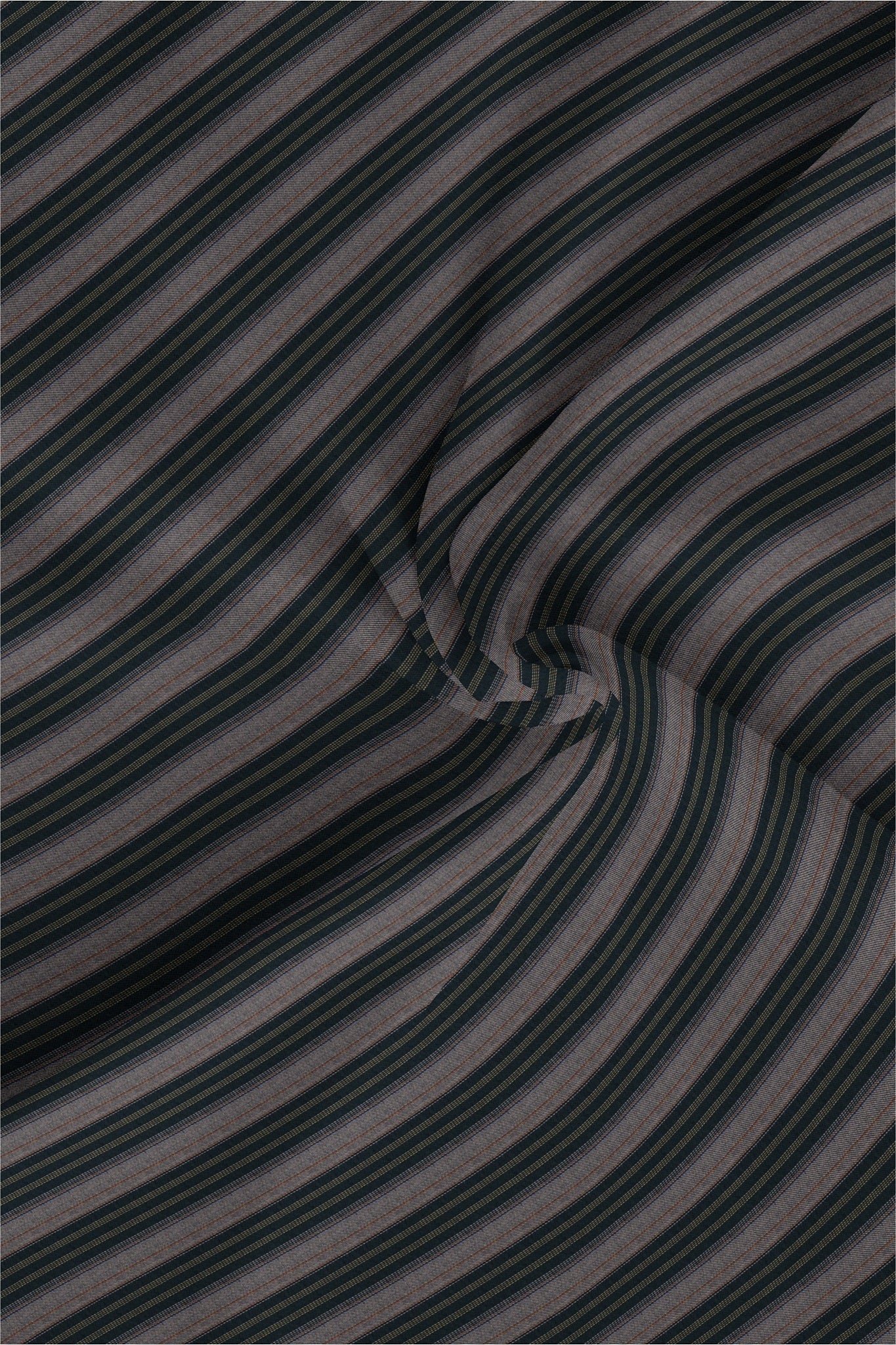 Brown and Belgravia Green and Pineapple Yellow Stripes Cotton Shirt