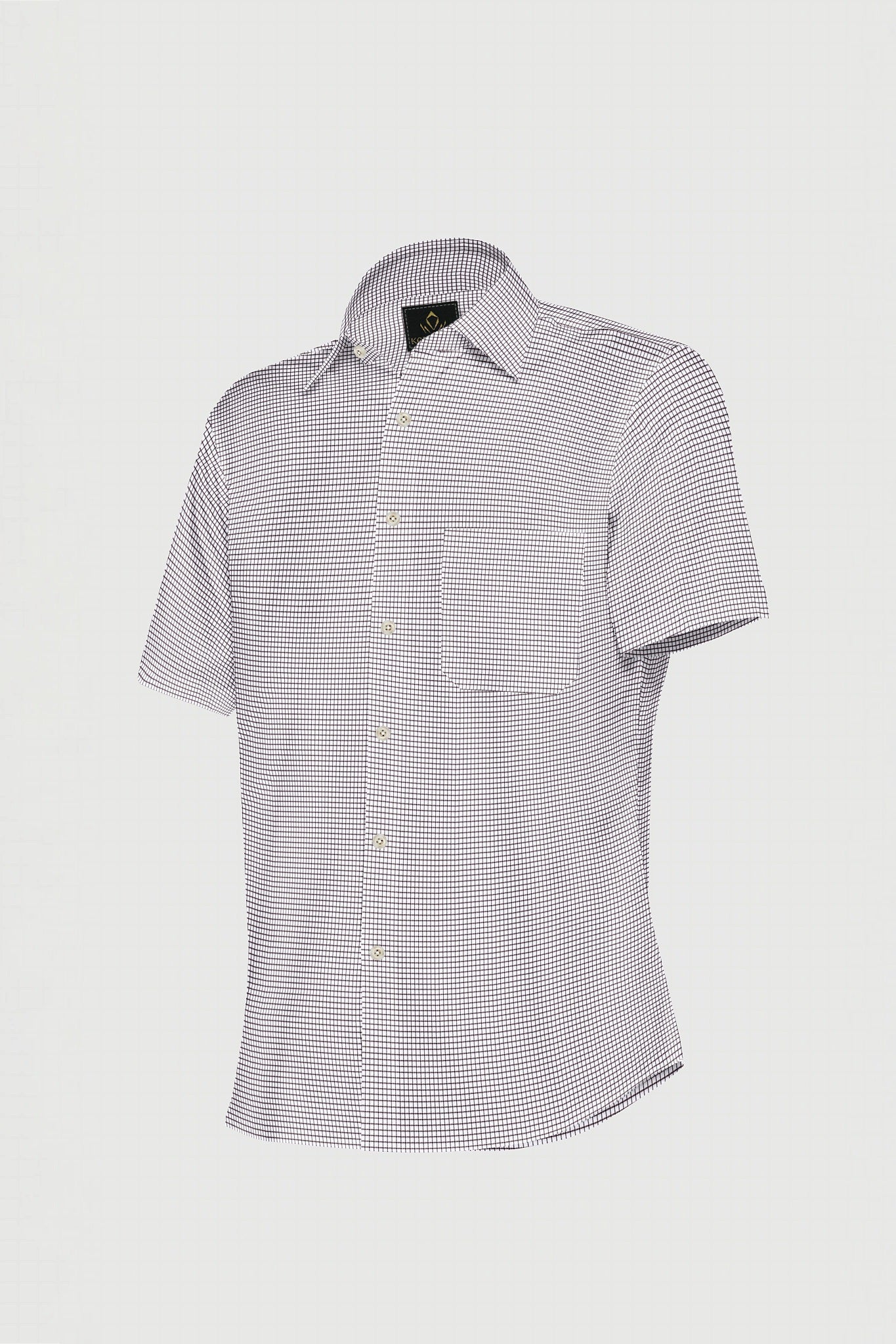 White with Garnet Red Checks Cotton Shirt