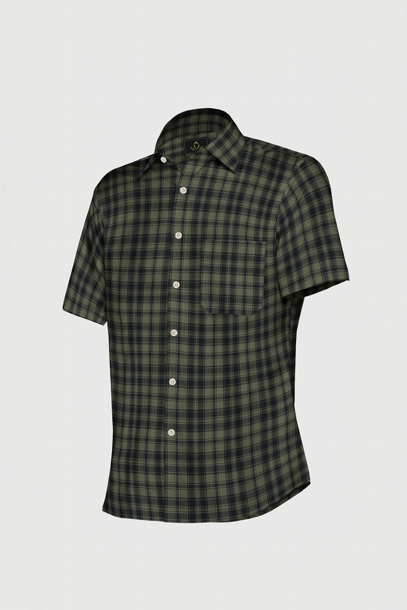 Calliste Green and Black Checks Cotton Shirt