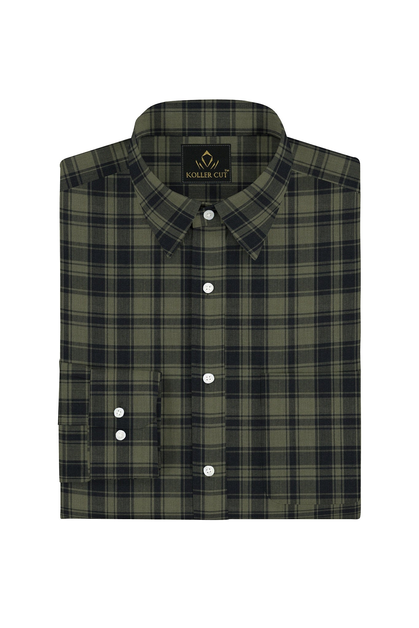 Calliste Green and Black Checks Cotton Shirt