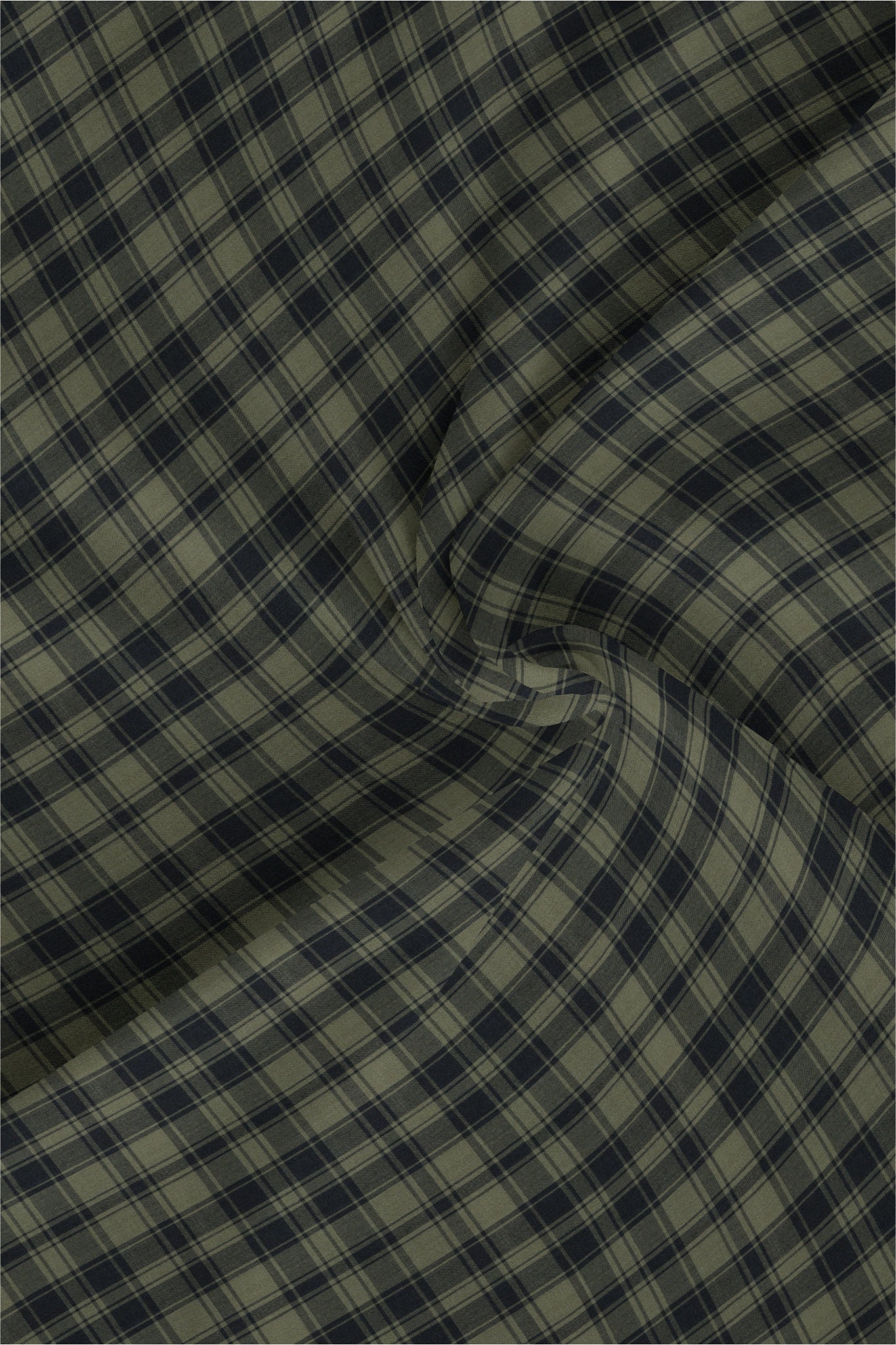 Calliste Green and Black Checks Cotton Shirt