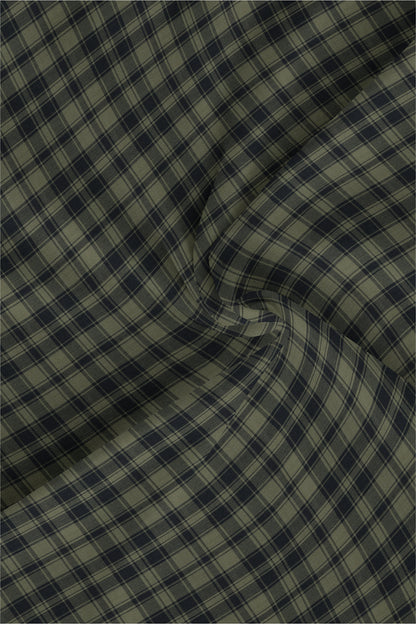 Calliste Green and Black Checks Cotton Shirt
