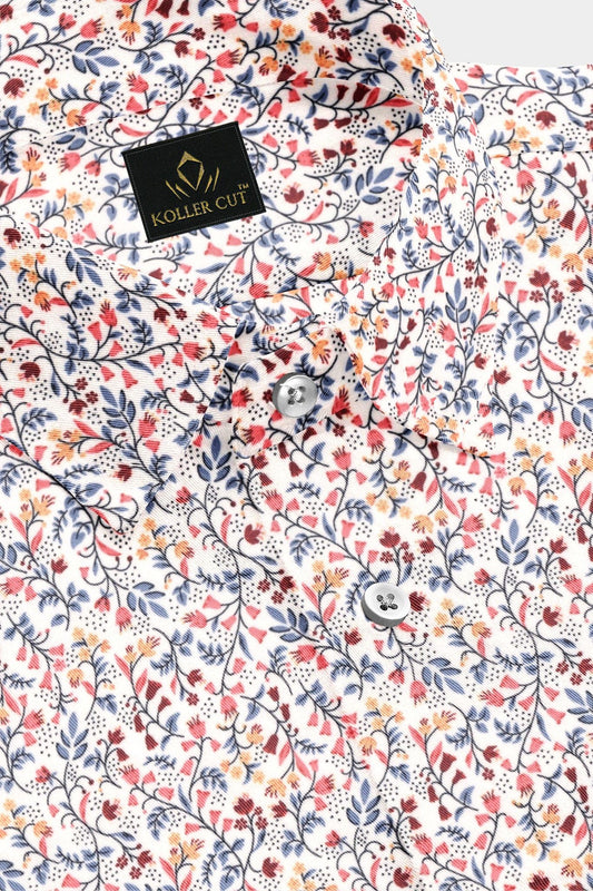 Snow White Multicolored Floral Printed Cotton Shirt