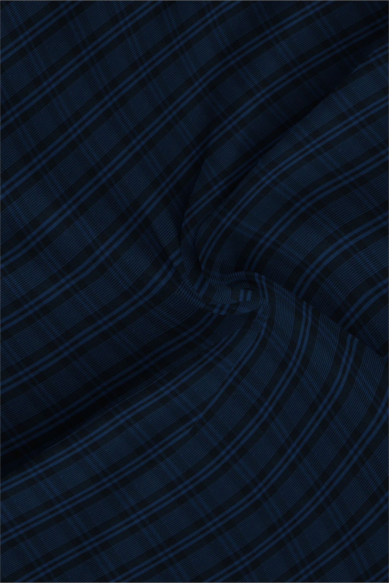 Ebony Black and Mykonos Blue Checks Cotton Shirt