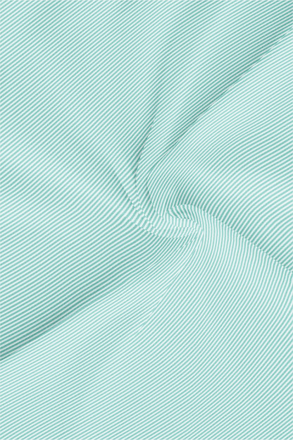 Ambrosia Green and White Candy Stripes Designer Cotton Shirt