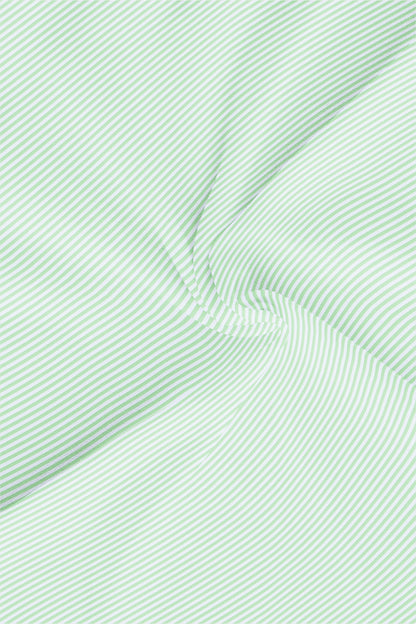 White and Sea Green Stripes Cotton Shirts