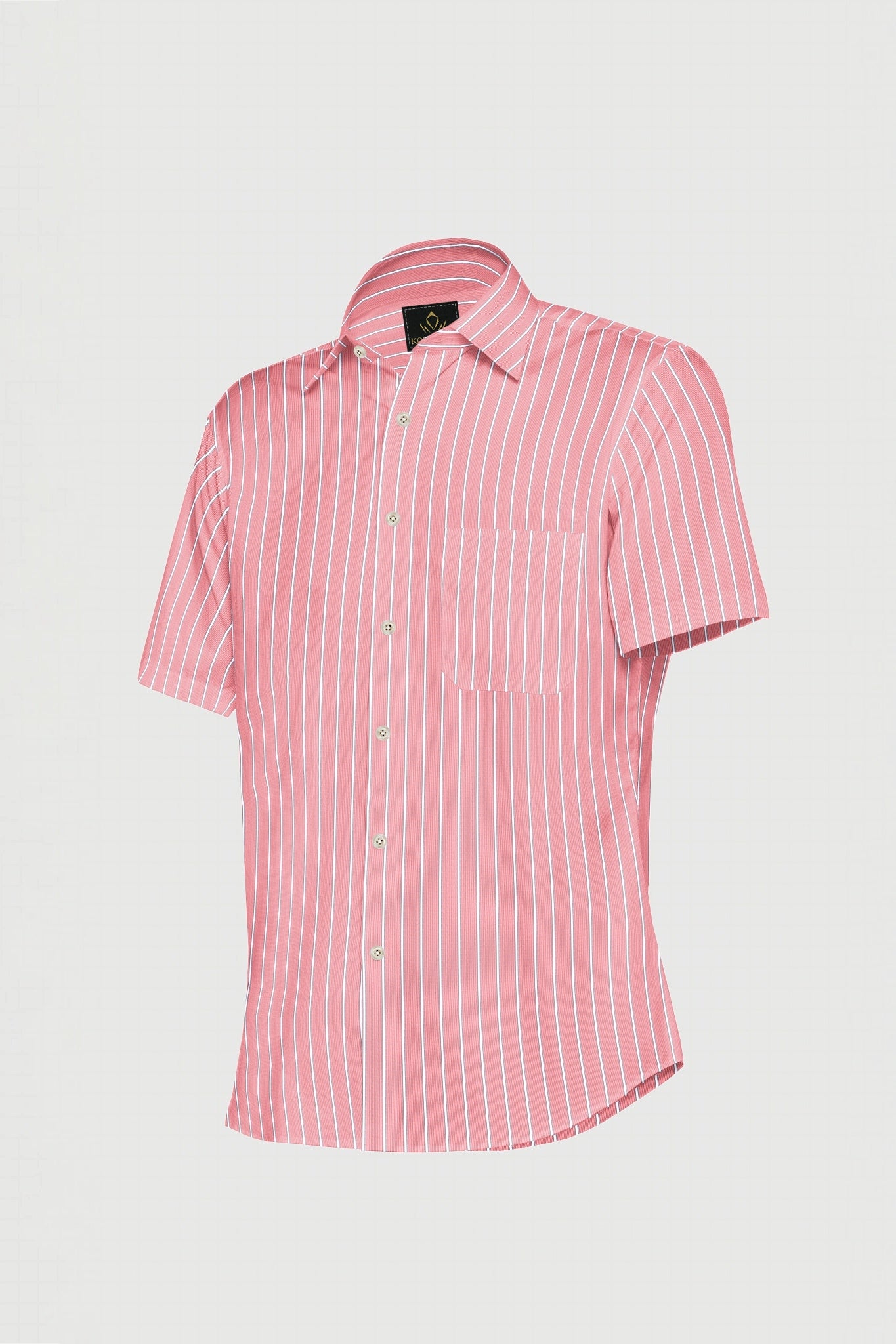 Persian Red and White Stripes Cotton Shirt