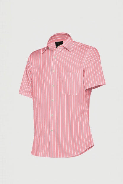 Persian Red and White Stripes Cotton Shirt