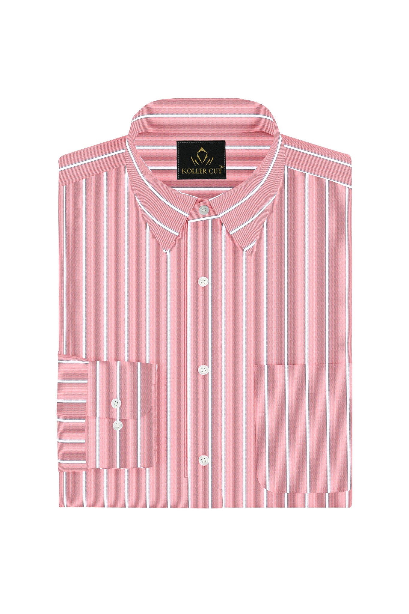 Persian Red and White Stripes Cotton Shirt