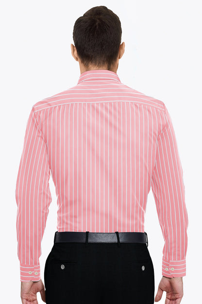 Persian Red and White Stripes Cotton Shirt