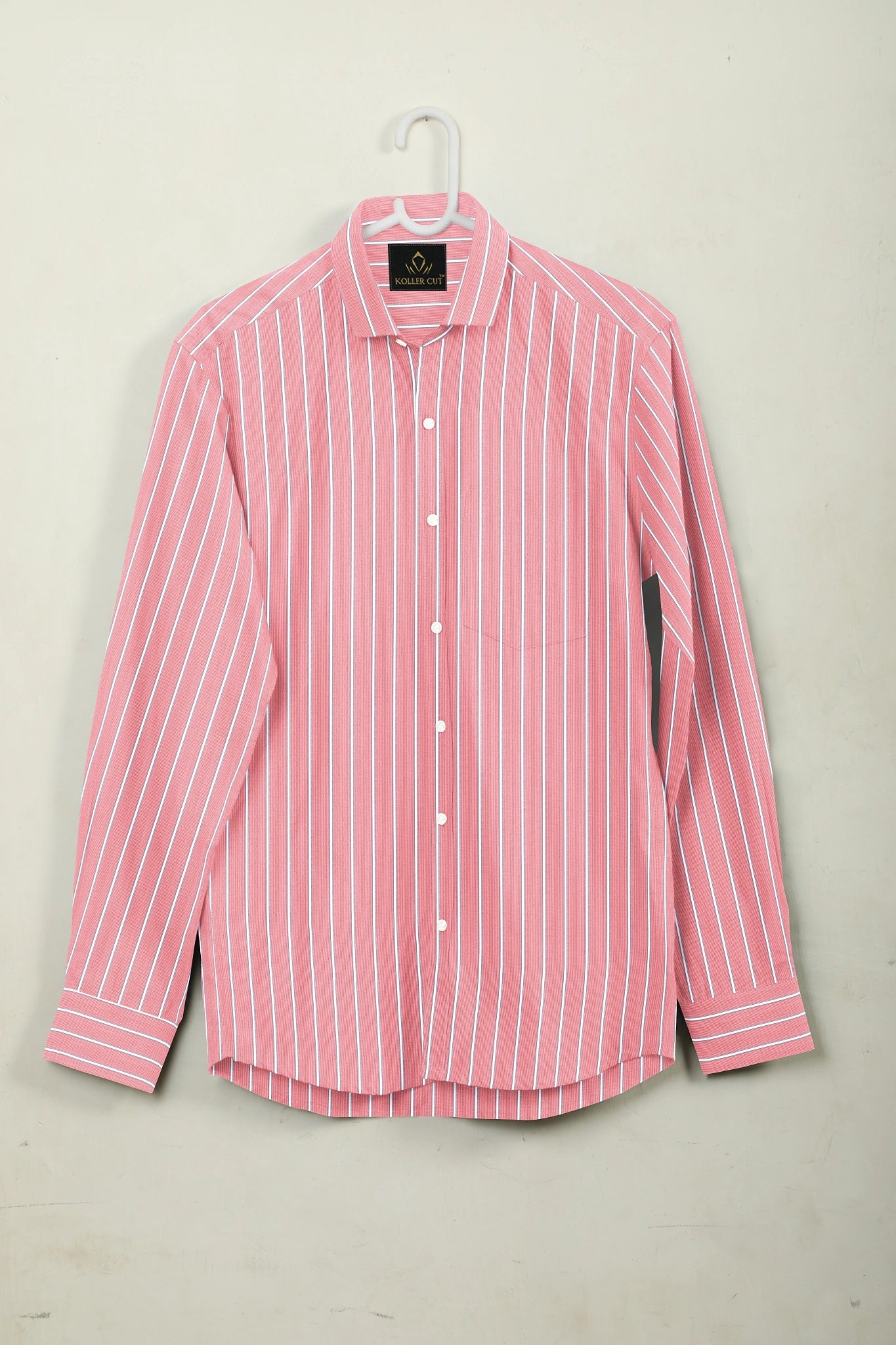 Persian Red and White Stripes Cotton Shirt