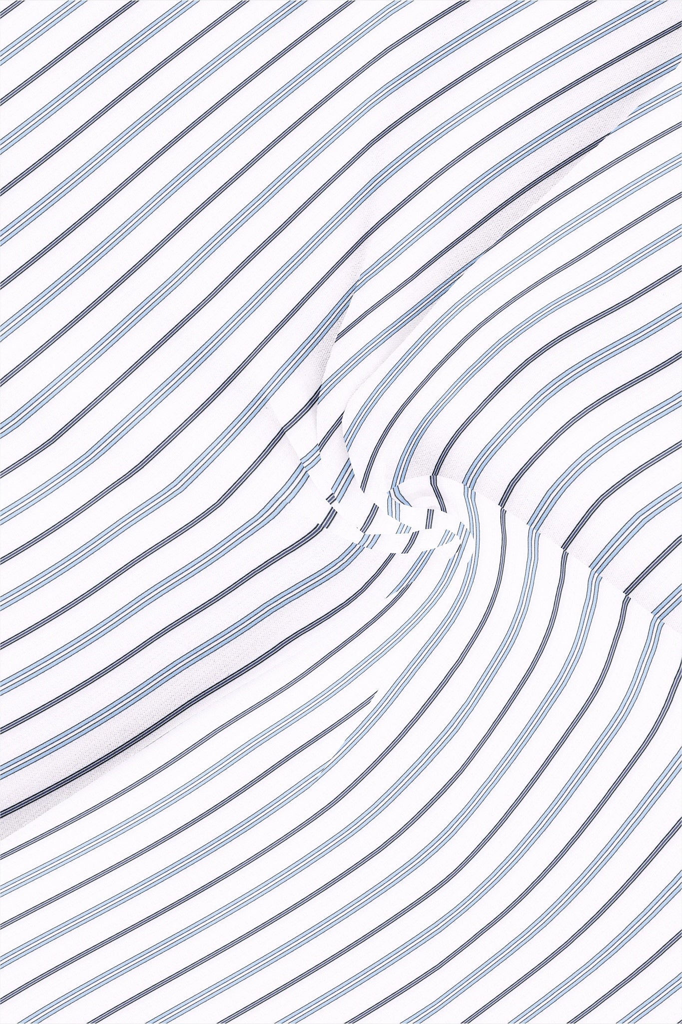 White with Brunnera Blue and Estate Blue Stripes Cotton Shirt