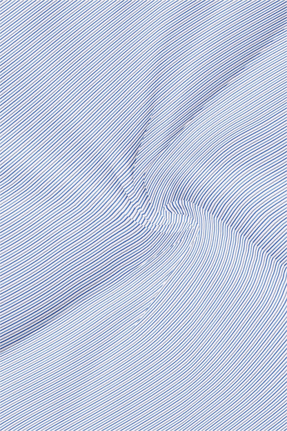 White with Brunnera Blue and Xenon Blue Pinstripes Cotton Shirt