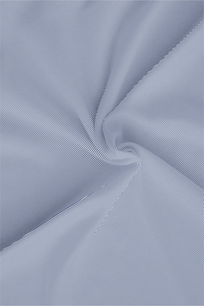 Granite Blue and White Pinstripes Cotton Shirt