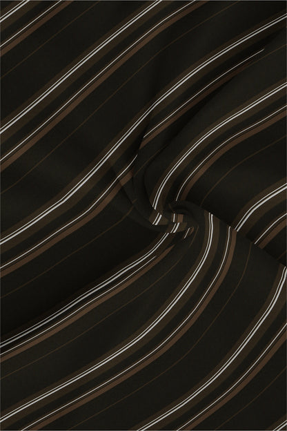 Coffee Brown and Chestnut Brown Stripes Cotton Shirt