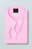 Prism Pink Mandarin Collar Giza Cotton Shirt