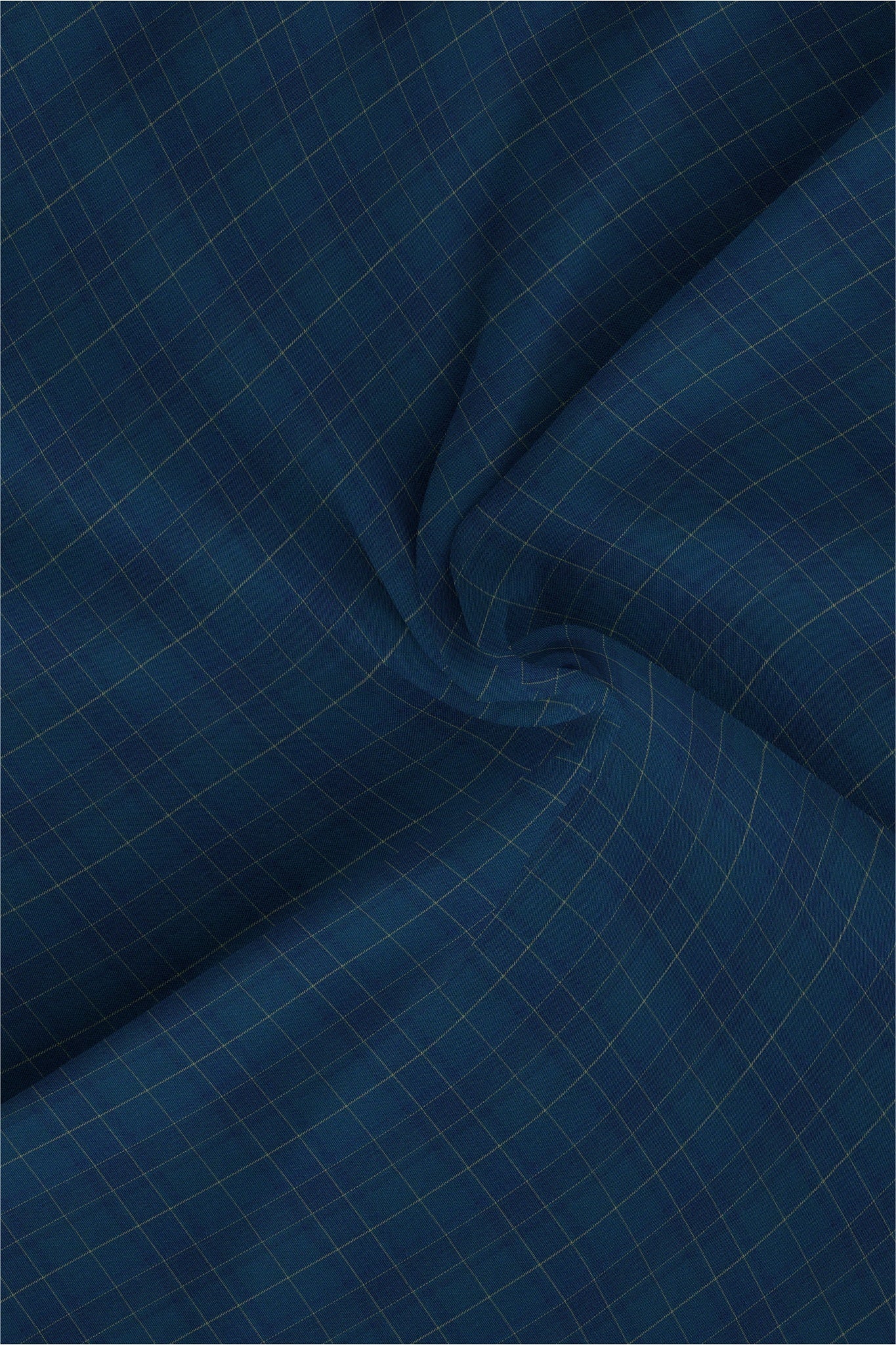 Nebula Blue and Olive Green Checks Cotton Shirt