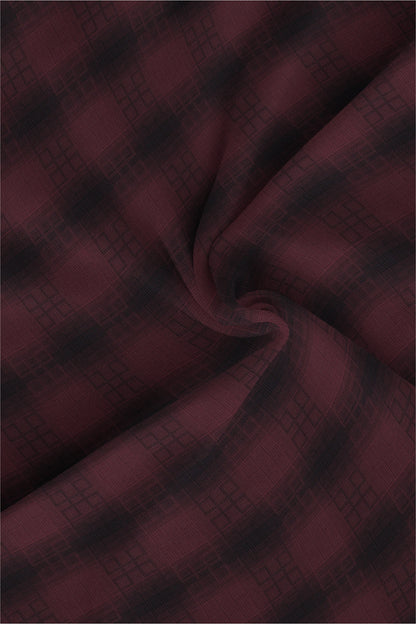 Cabernet Red and Ebony Black Checks Cotton Shirt
