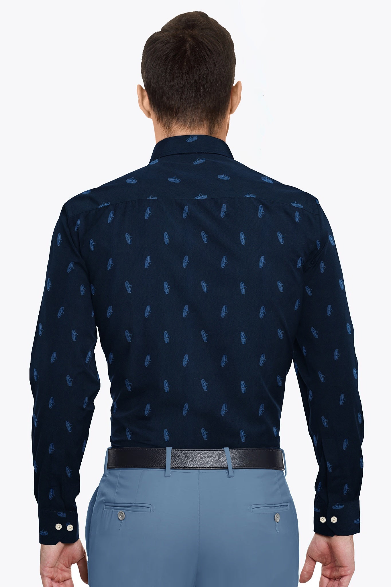 Moonlit Blue and Nebulas Blue UFO Printed Cotton Shirt