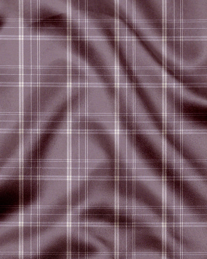 Mauve Purple and Cream Checks Cotton Shirt
