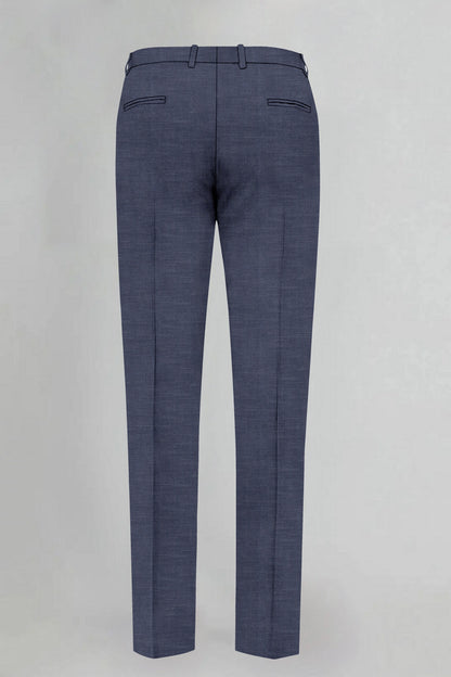 Medieval Blue Cotton Linen Blend Pant