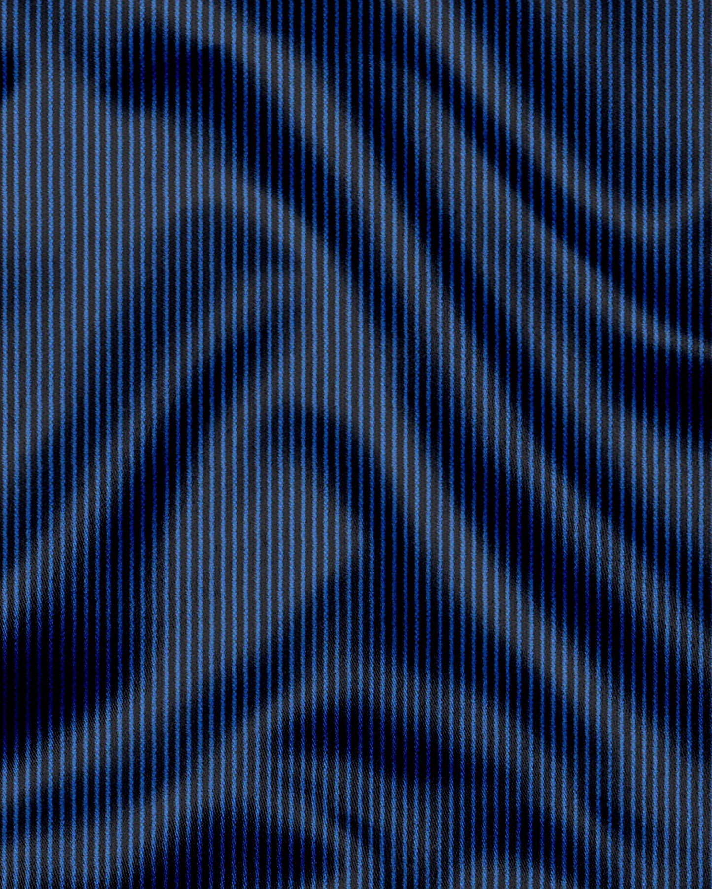 Metal Black and Berry Blue Pinstripe Cotton Shirt