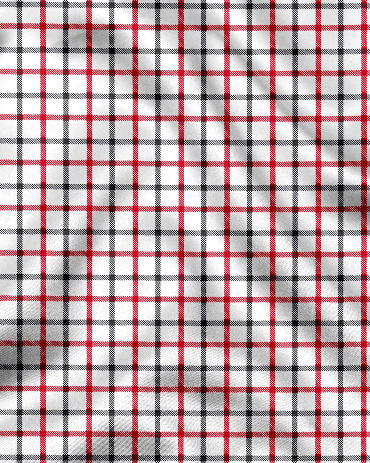 Milk White with Hollyberry and Carbon Black Checks Cotton Shirt