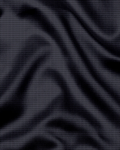 Onyx Black and Mysterioso Grey Hounds Tooth Checks 2 Ply Giza Cotton Shirt