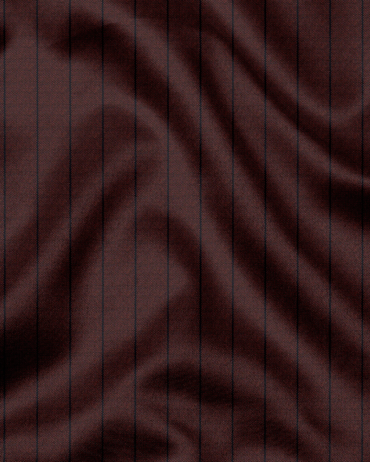 Oxblood Red and Raven Black Pinstripes Oxford Cotton Shirt