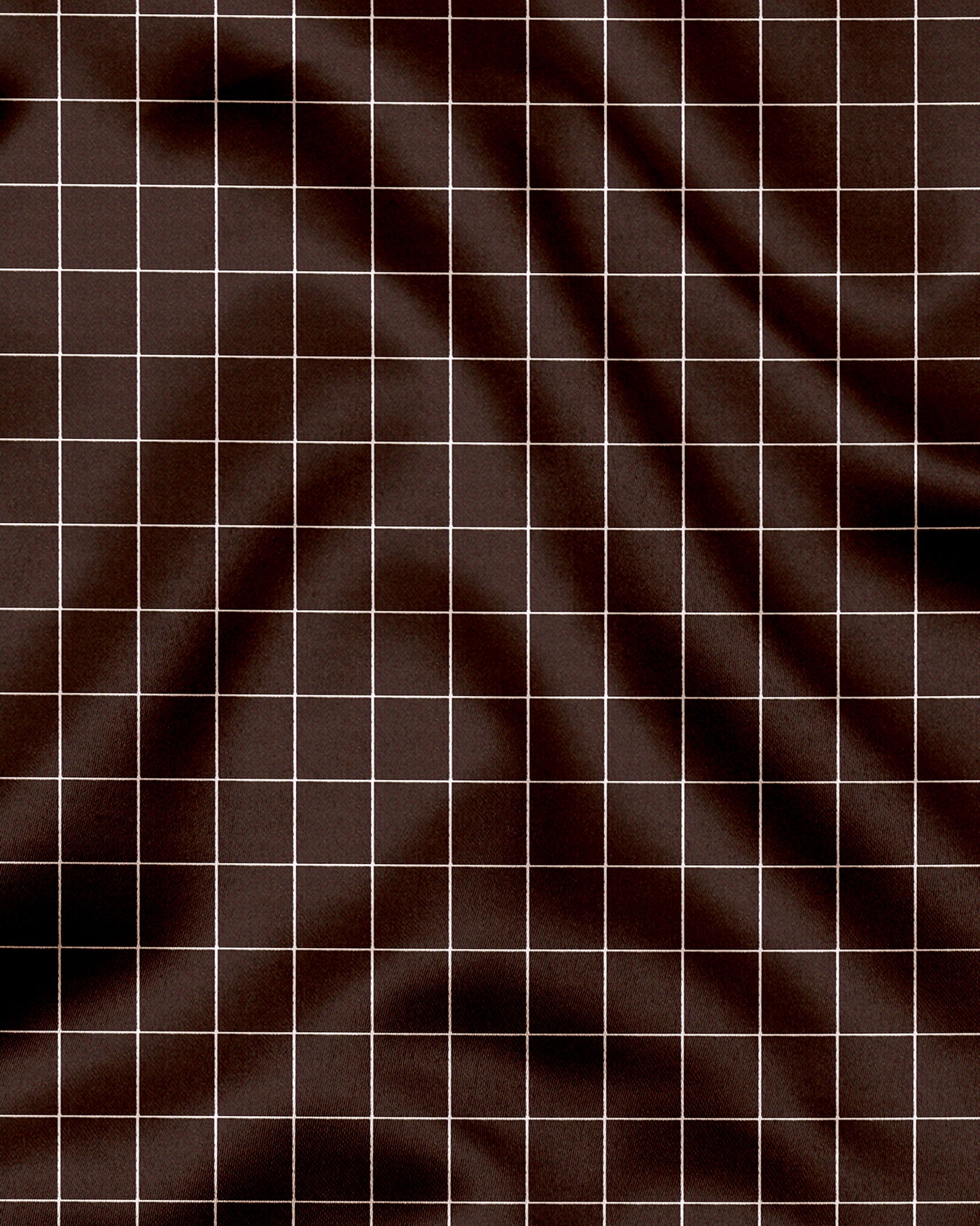 Peat Brown And Salt White Graph Checks Cotton Shirt