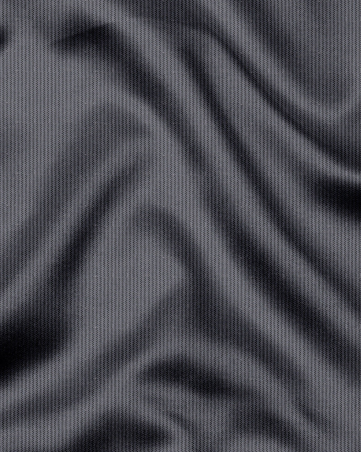 Pigeon Gray and Coal Black Herringbone Stripes Oxford Cotton Shirt
