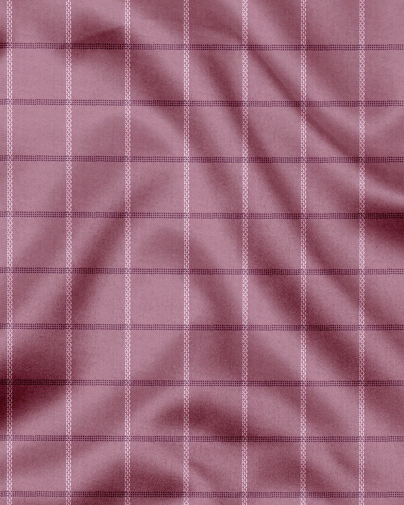 Polignac Pink with White and Rhubarb Red Checks Cotton Shirt