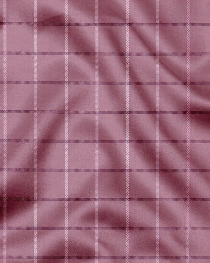 Polignac Pink with White and Rhubarb Red Checks Cotton Shirt