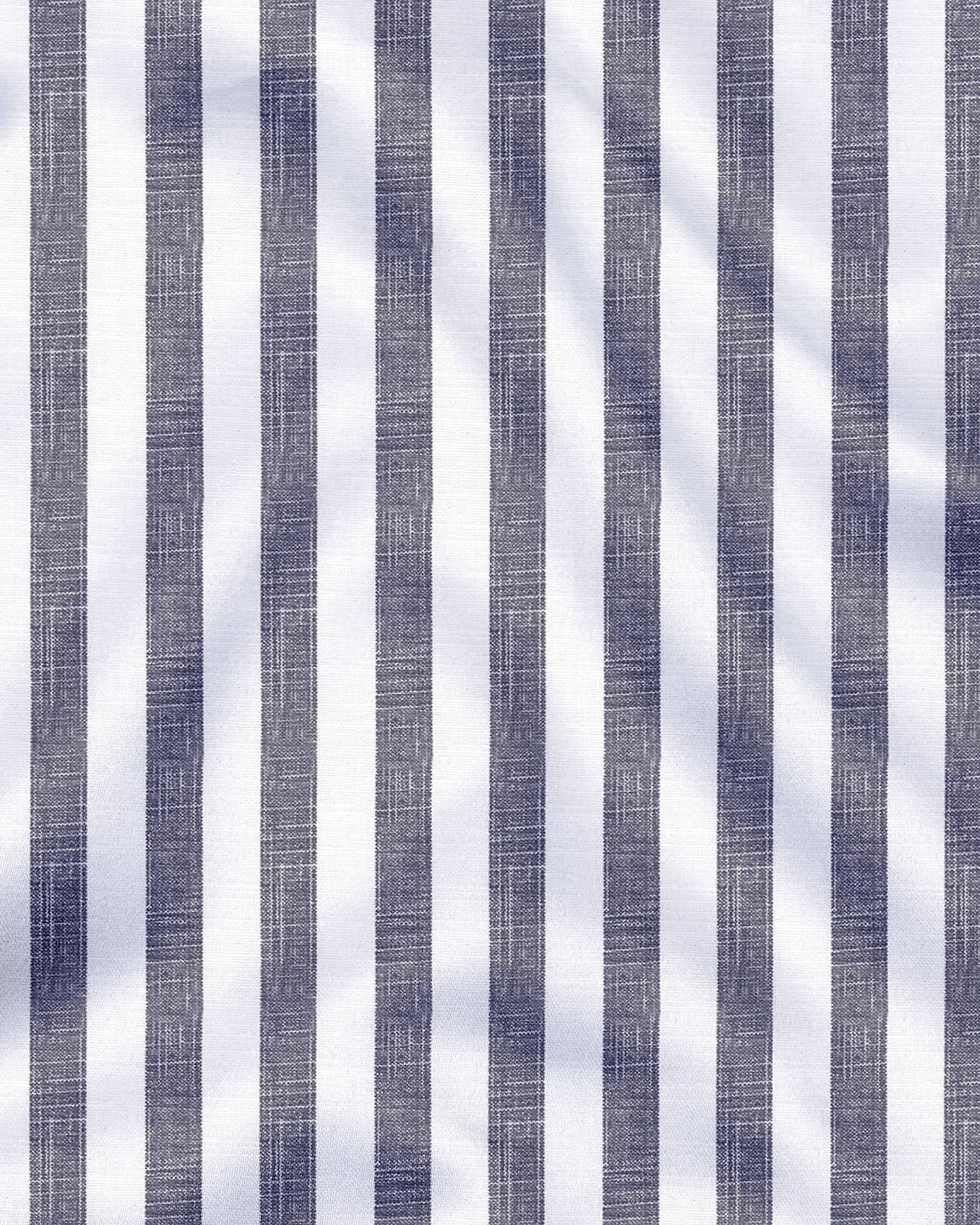 Porpoise Grey and Smoke White Awning Stripes Cotton Linen Shirt