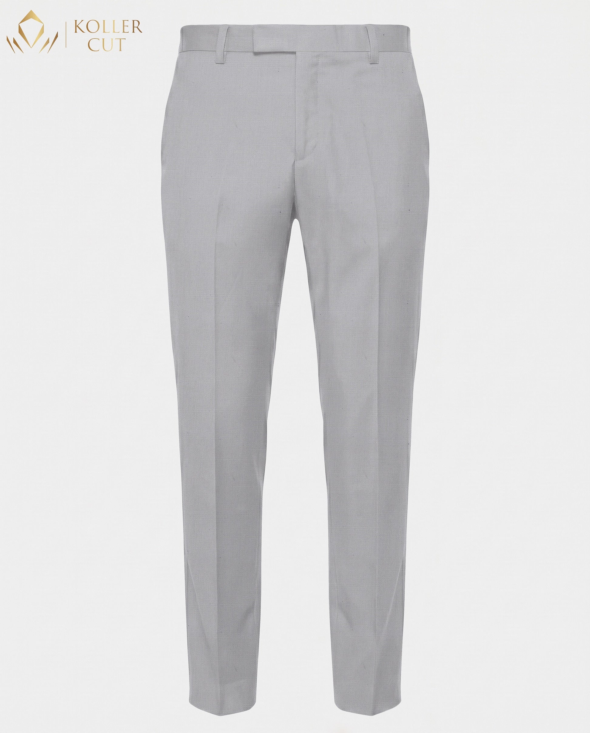 Silver Gray Wool Rich Slight Stretch Pant