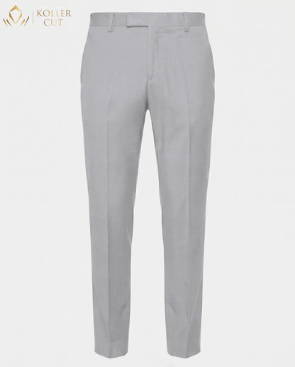 Silver Gray Wool Rich Slight Stretch Pant