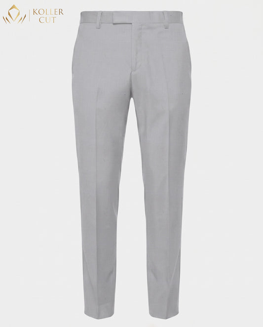 Silver Gray Wool Rich Slight Stretch Pant