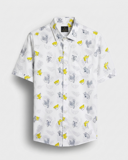 Snow White Animal Printed Super soft Giza Cotton Shirt