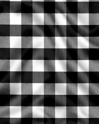 White and Carbon Black Buffalo Checks Cotton Shirt