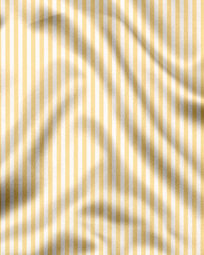 White and Cornsilk Yellow Candy Stripes Oxford Cotton Shirt