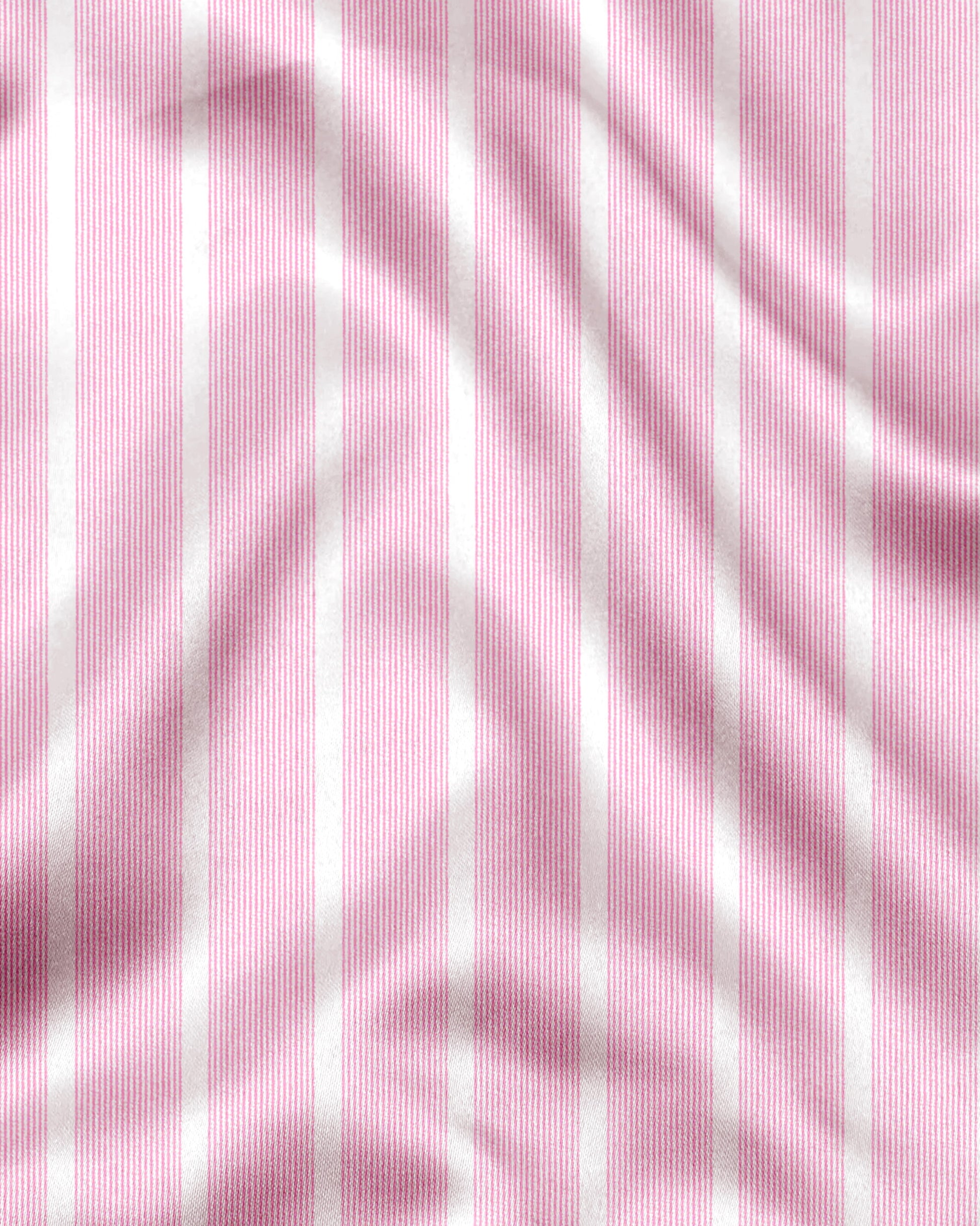 White and Reverie Pink Multitrack Stripes Cotton Shirt