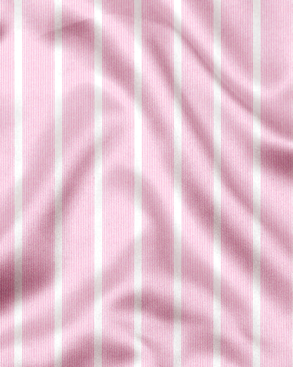 White and Reverie Pink Multitrack Stripes Cotton Shirt