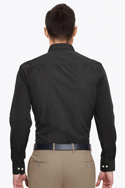 Graphite Gray and Raisin Brown Jacquard Print Premium Egyptian Giza Cotton Shirt