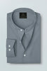 Grey Mandarin Collar Giza Cotton Shirt