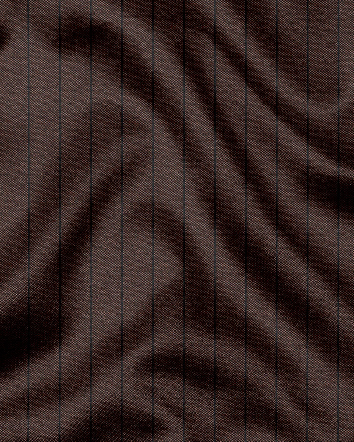 Pecan Brown and Raven Black Pinstripes Oxford Cotton Shirt