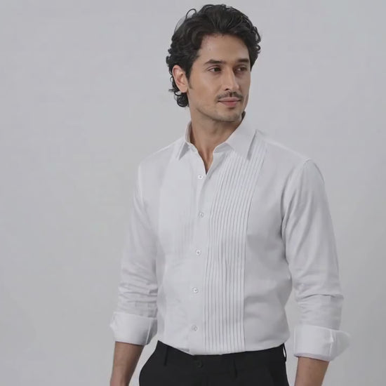 Snow White Giza Cotton Tuxedo Shirt