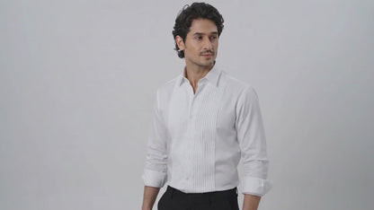 Snow White Giza Cotton Tuxedo Shirt